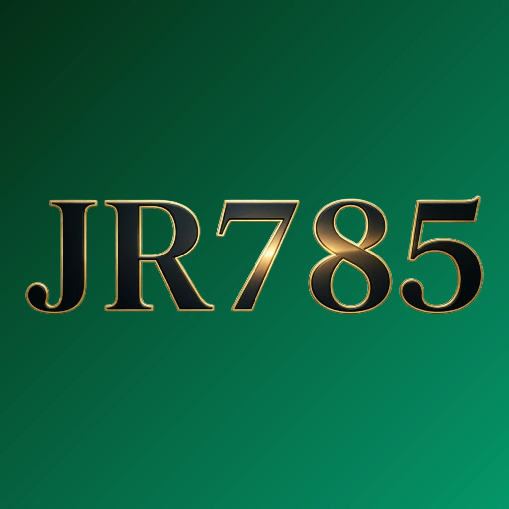 Luxury horizontal rectangular wordmark logo for JR785 with elegant gold serif typography on a black background, featuring minimal ornament details and a transparent background